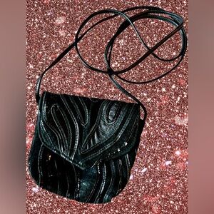 Braccialini Black Genuine Leather Made in Italy Vintage (1980’s) Mini Bag